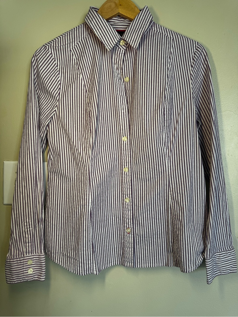 Apostrophe Black & White Vertical Stripe Button-Down Shirt